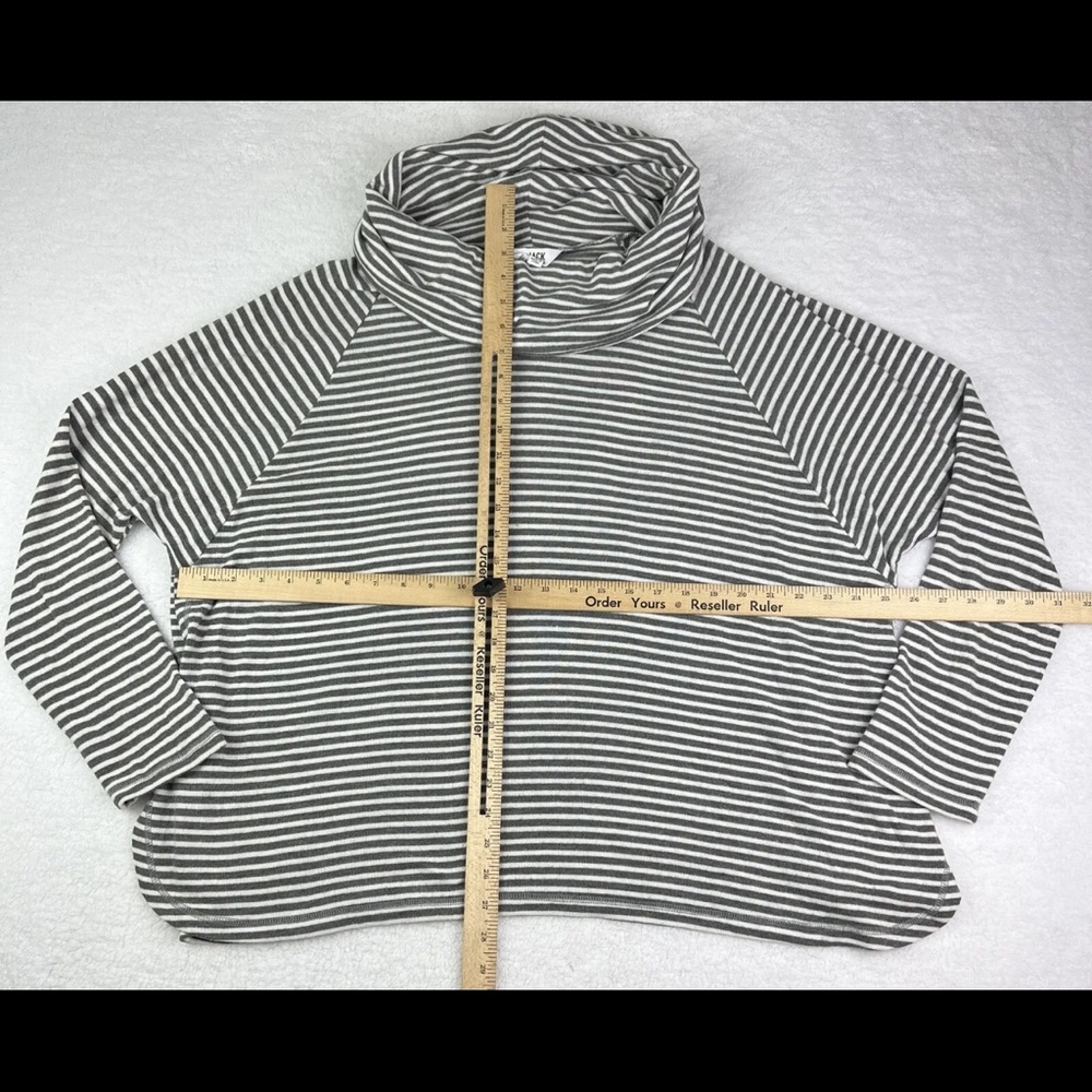 Jack By BB Dakota Top Women's Size Large L Striped Cowl Neck Black White - Picture 6 of 11